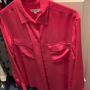 Pink silk women’s equipment blouse size XS